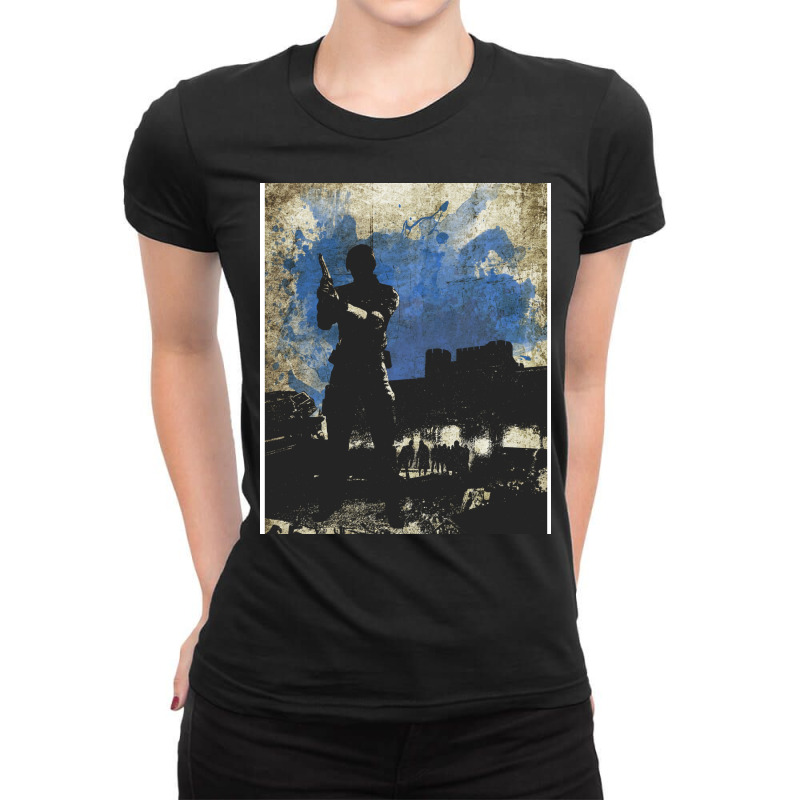 Leon Kennedy Resi 2 Minimalist Art Ladies Fitted T-Shirt by zamilsujuyj | Artistshot