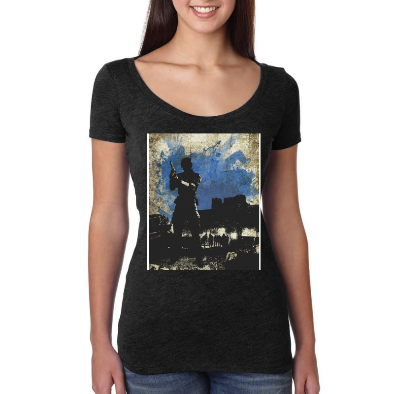 Leon Kennedy Resi 2 Minimalist Art Women's Triblend Scoop T-shirt by zamilsujuyj | Artistshot