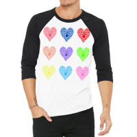 Colorful Hearts T  Shirt Colorful Feline Hearts T  Shirt 3/4 Sleeve Shirt | Artistshot