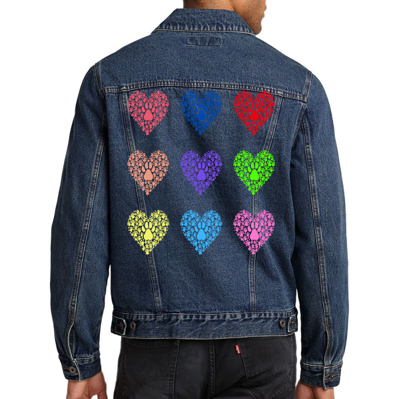 Colorful Hearts T  Shirt Colorful Feline Hearts T  Shirt Men Denim Jacket | Artistshot