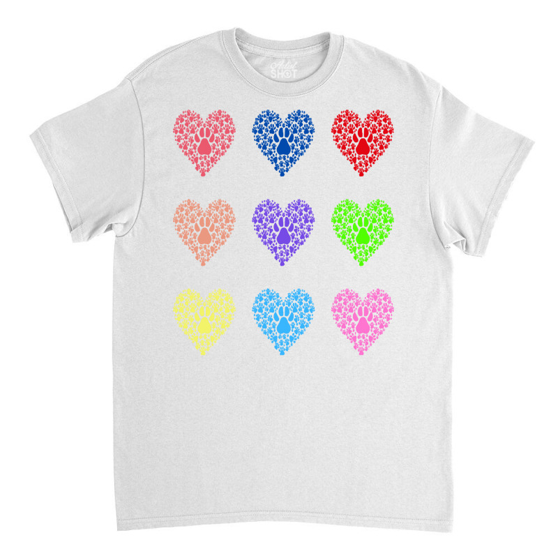 Colorful Hearts T  Shirt Colorful Feline Hearts T  Shirt Classic T-shirt | Artistshot