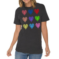 Colorful Hearts T  Shirt Colorful Feline Hearts T  Shirt Vintage T-shirt | Artistshot