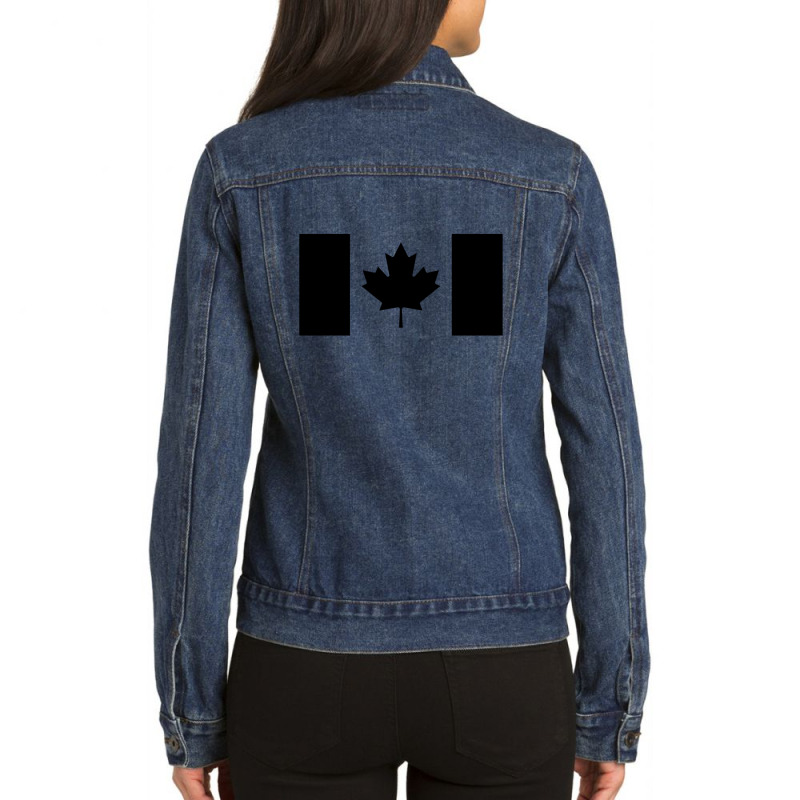 Flag Of Canada  Black Ladies Denim Jacket by SheilaAntoinette | Artistshot