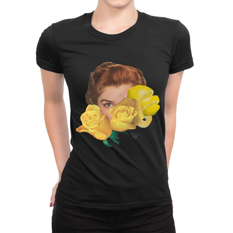 Hot Trend Woman Between Flowers And Lemons Ladies Fitted T-Shirt by Inmamlil638 | Artistshot