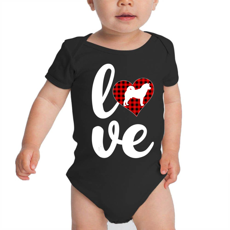 Limited Edition Akita Dog Lover Buffalo Plaid Love Akita Valentine's D Baby Bodysuit by hongquangd | Artistshot