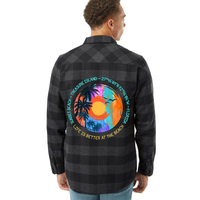 Hot Trend Sunset Beach, Treasure Island, Pinellas County, Florida Flannel Shirt | Artistshot