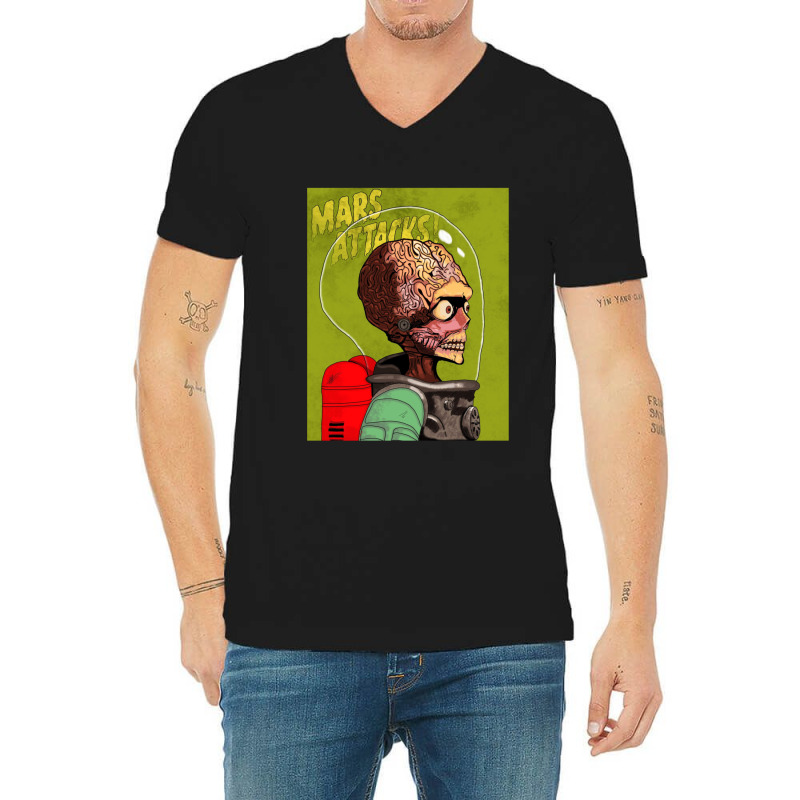 Martians Attack The Earth Can We Defend Ourselves V-neck Tee | Artistshot