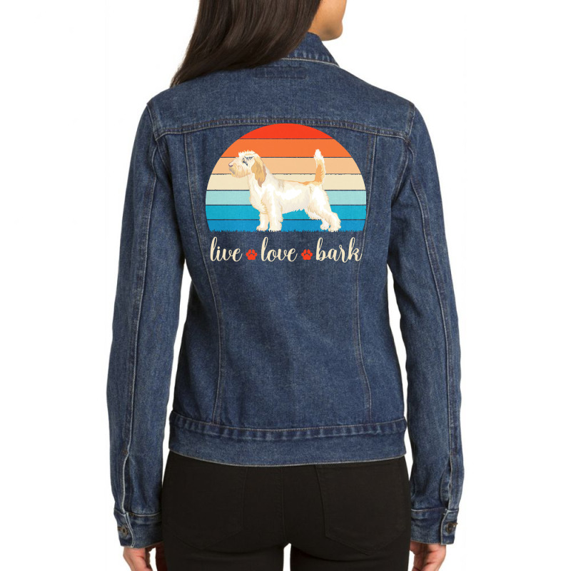 Petit Basset Griffon Vendeen T  Shirt Live Love Bark Petit Basset Grif Ladies Denim Jacket by halvorsonmilan946 | Artistshot