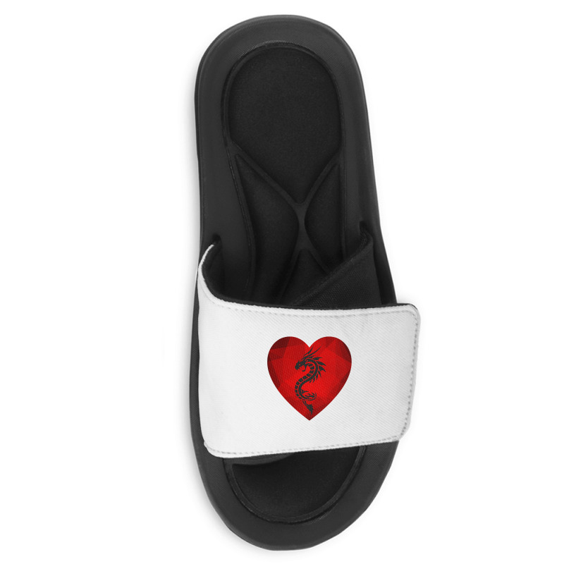 Dragon Valentines Day Heart Women Dragon Lover Valentine Slide Sandal | Artistshot