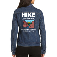 Parc National Rim To Rim Du Grand Canyon, Amateur De Randonnée Et De Ladies Denim Jacket | Artistshot