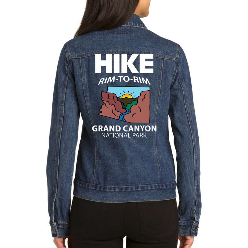 Parc National Rim To Rim Du Grand Canyon, Amateur De Randonnée Et De Ladies Denim Jacket by oxtayfguraj | Artistshot