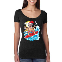 Christmas In July Santa Surf Hawaiian Men Summer Surfing Women's Triblend Scoop T-shirt | Artistshot