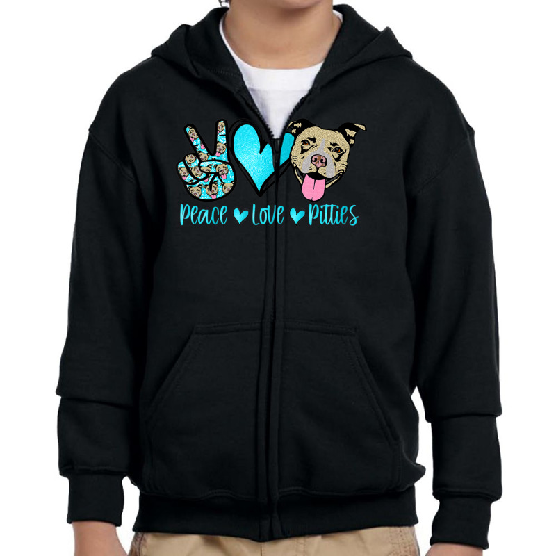 Trending Carolina Adopt A Bulls Peace Love Pitties Youth Zipper Hoodie by michealyoungerlk01 | Artistshot