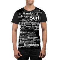 Germany Map Silhouette Towns Cities Berlin Hamburg Travel Premium T Sh Graphic T-shirt | Artistshot