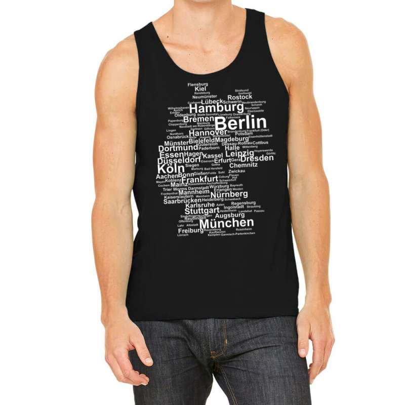 Germany Map Silhouette Towns Cities Berlin Hamburg Travel Premium T Sh Tank Top | Artistshot