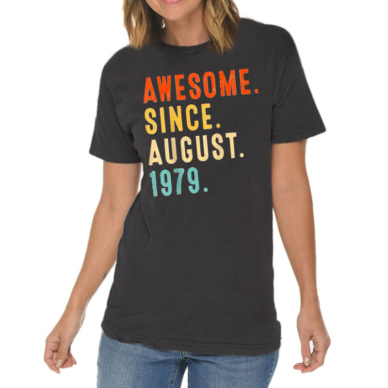 Awesome Since August 1979 Vintage 43rd Birthday Vintage T-shirt | Artistshot