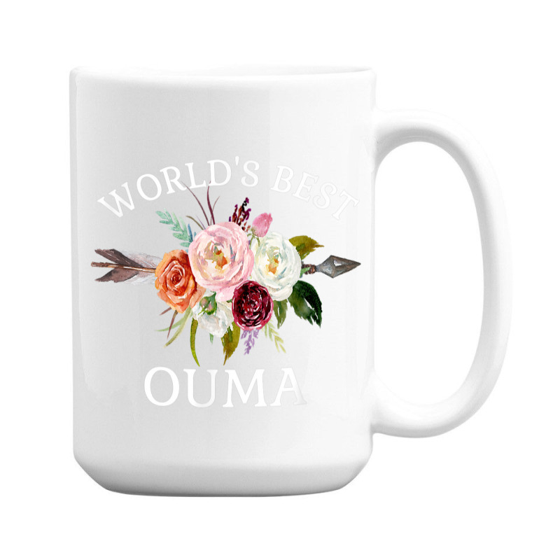 World's Best Ouma Rustic Arrow Flower Bouquet Grandma 15 Oz Coffee Mug | Artistshot