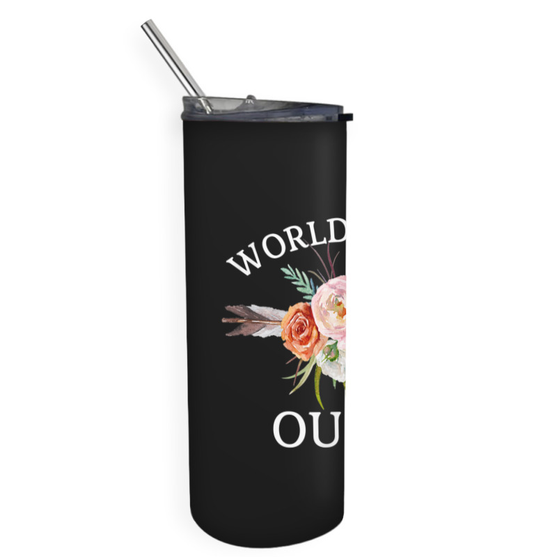 World's Best Ouma Rustic Arrow Flower Bouquet Grandma Skinny Tumbler | Artistshot