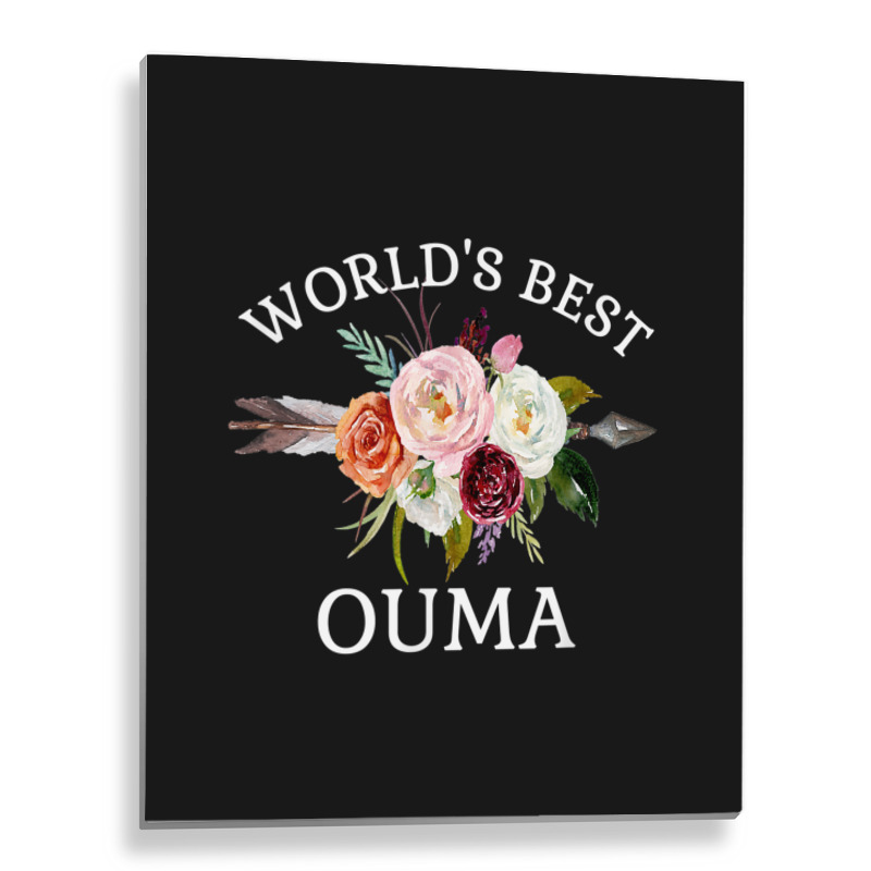 World's Best Ouma Rustic Arrow Flower Bouquet Grandma Metal Print Vertical | Artistshot