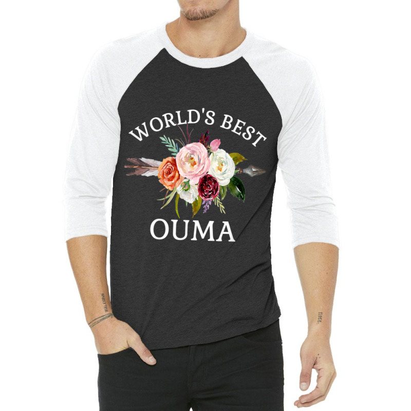 World's Best Ouma Rustic Arrow Flower Bouquet Grandma 3/4 Sleeve Shirt | Artistshot