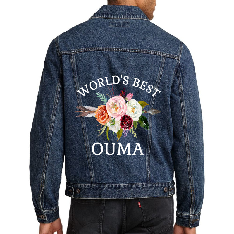 World's Best Ouma Rustic Arrow Flower Bouquet Grandma Men Denim Jacket | Artistshot