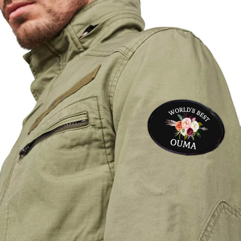 World's Best Ouma Rustic Arrow Flower Bouquet Grandma Oval Patch | Artistshot