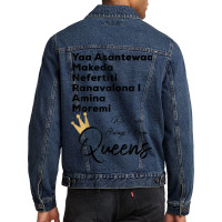 Yaa Makeda Nefertiti Ranavalona Amina Moremi S History _002 Men Denim Jacket | Artistshot