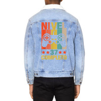 37th Birthday Spanish Nivel 37 Cumpleaños 37 Años Español T Shirt Unisex Sherpa-lined Denim Jacket | Artistshot