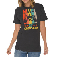 37th Birthday Spanish Nivel 37 Cumpleaños 37 Años Español T Shirt Vintage T-shirt | Artistshot