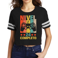 24th Birthday Spanish Nivel 24 Cumpleaños 24 Años Español T Shirt Scorecard Crop Tee | Artistshot