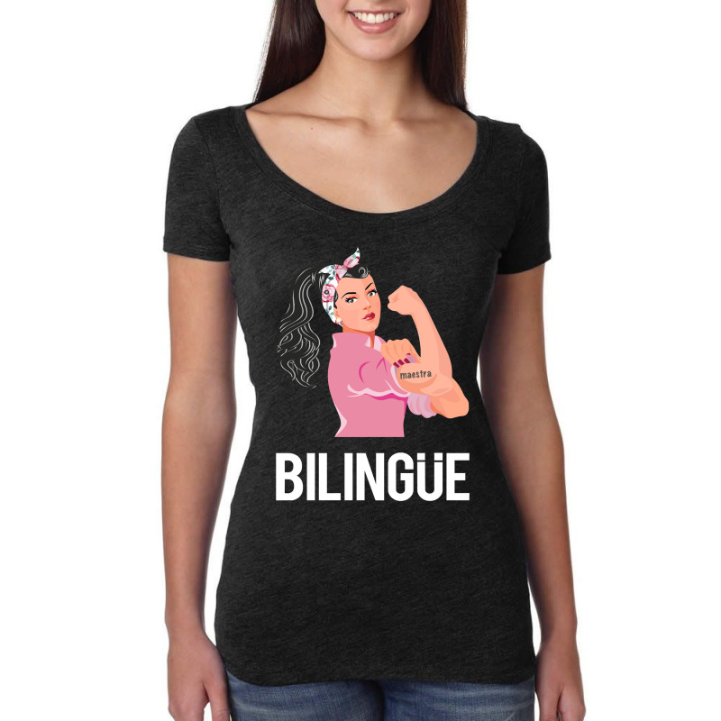 Maestra Bilingue Bilingual Spanish Teacher Women's Triblend Scoop T-shirt by thuhuong | Artistshot