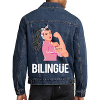 Maestra Bilingue Bilingual Spanish Teacher Men Denim Jacket | Artistshot