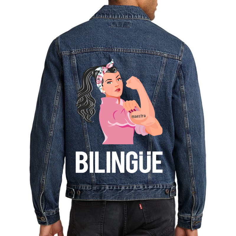 Maestra Bilingue Bilingual Spanish Teacher Men Denim Jacket by thuhuong | Artistshot