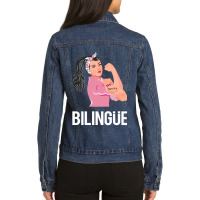 Maestra Bilingue Bilingual Spanish Teacher Ladies Denim Jacket | Artistshot