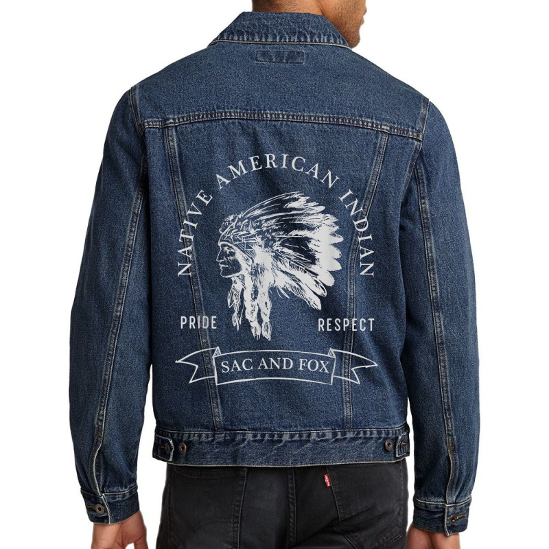 Sac And Fox Tribe Native American Indian Pride Respect Darke Men Denim Jacket by RANDYYATT | Artistshot