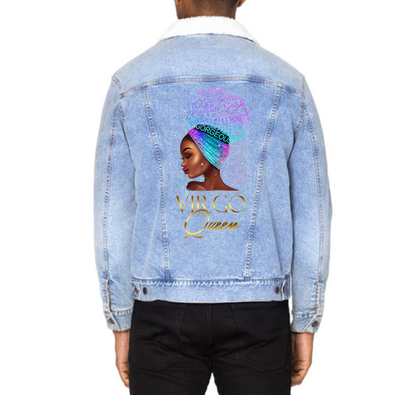 Womens Virgo Girl September August  Birthday Zodiac Womens _003 Unisex Sherpa-lined Denim Jacket | Artistshot