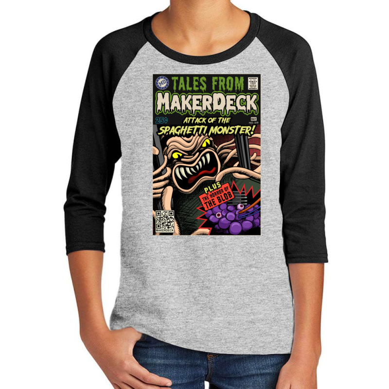 Tales From Makerdeck - Spaghetti Monster Youth 3/4 Sleeve by AmyJeanKemmer | Artistshot