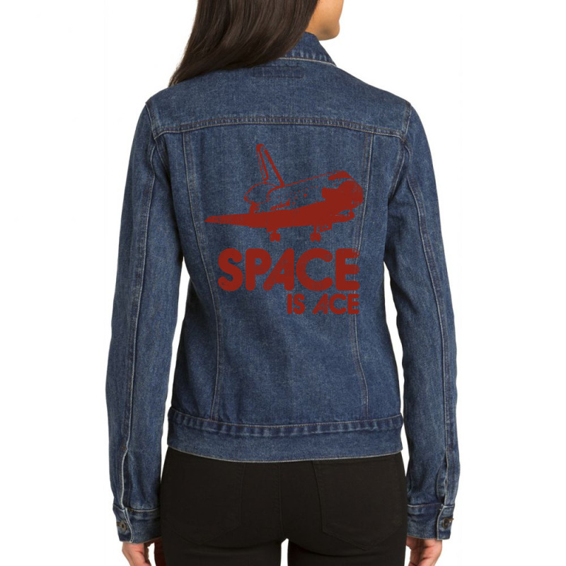 Trending Space Is Ace Vintage Science Ladies Denim Jacket by laurynvanhoose | Artistshot