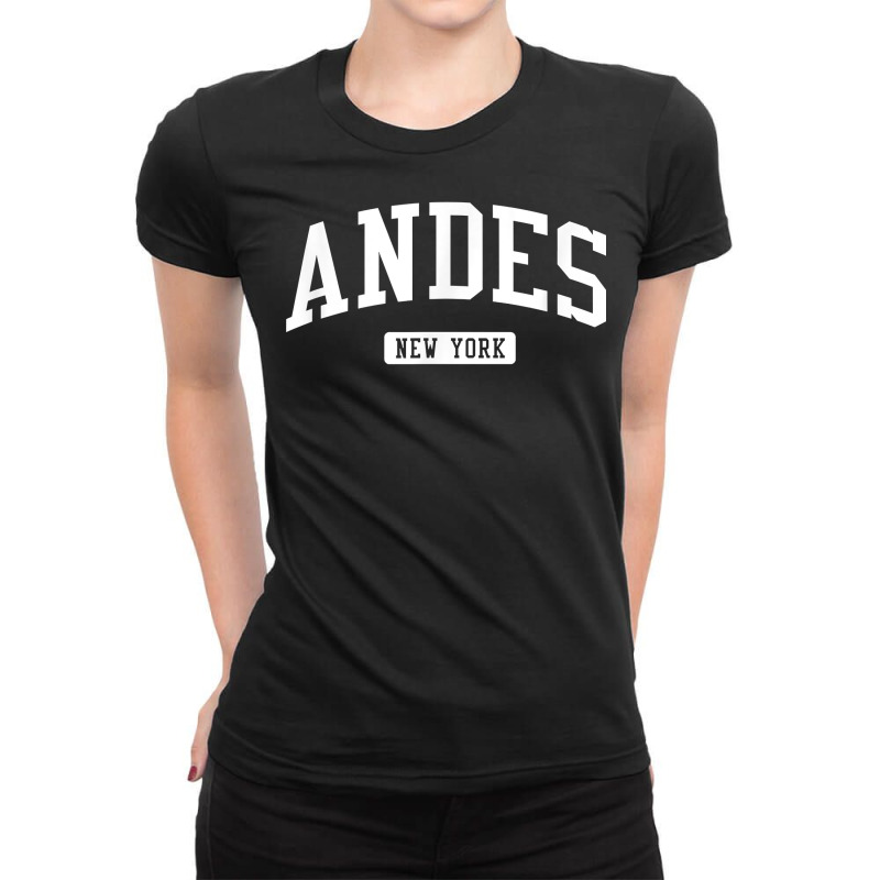 Andes New York Ny College University Sports Style T Shirt Ladies Fitted T-Shirt by jessamynb4pru | Artistshot