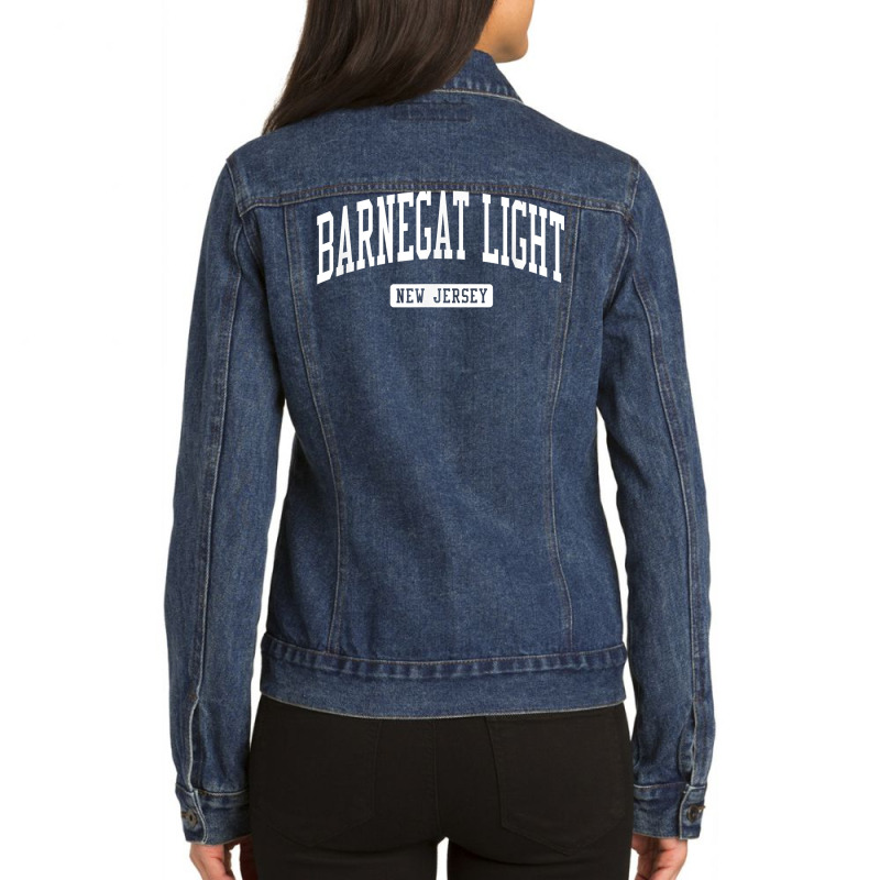 Barnegat Light New Jersey Nj Vintage Athletic Sports Design T Shirt Ladies Denim Jacket by nilda1pr4klauer | Artistshot