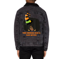 You Coulda Had A Bad Witch Funny Afro Female Unisex Sherpa-lined Denim Jacket | Artistshot