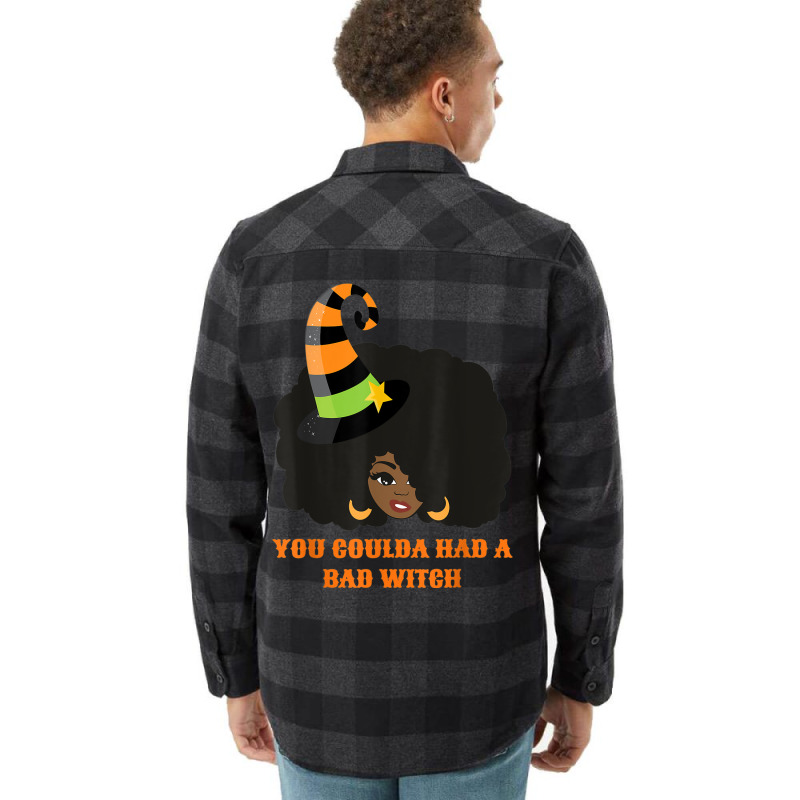 You Coulda Had A Bad Witch Funny Afro Female Flannel Shirt | Artistshot