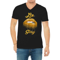 Zodiac Leo Slay Lip T Shirt V-neck Tee | Artistshot