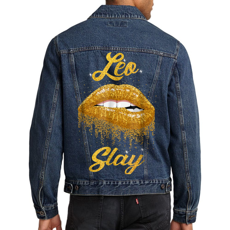 Zodiac Leo Slay Lip T Shirt Men Denim Jacket | Artistshot