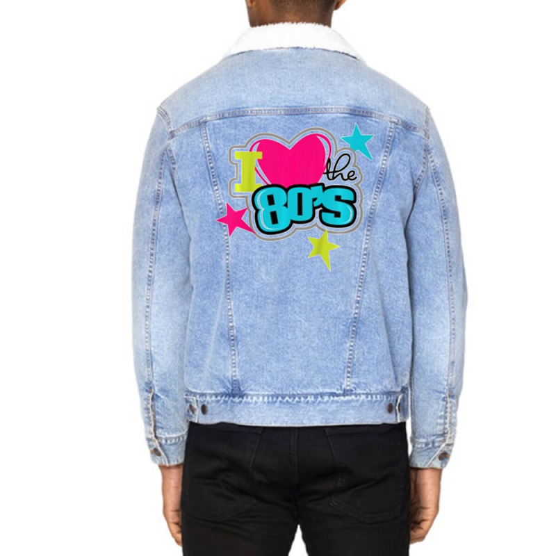 Hot Trend Kids I Love Heart The 80s Pop Culture 1980s Kids Boy Girl Unisex Sherpa-lined Denim Jacket | Artistshot