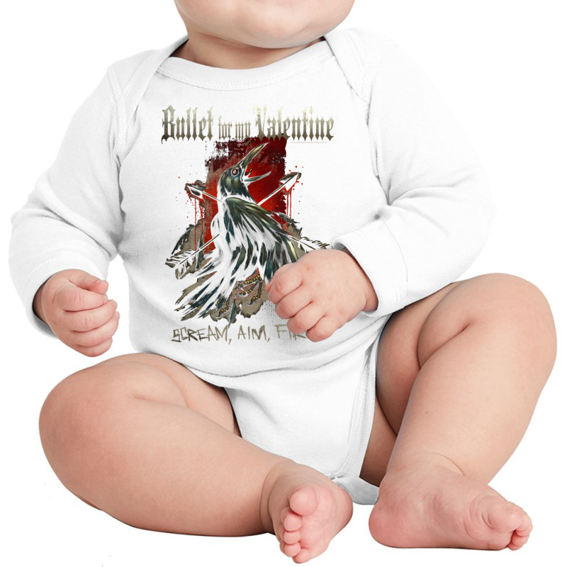 Bullet For My Valentine – Scream Aim Fire Crow Long Sleeve Baby Bodysuit by joseph89 | Artistshot