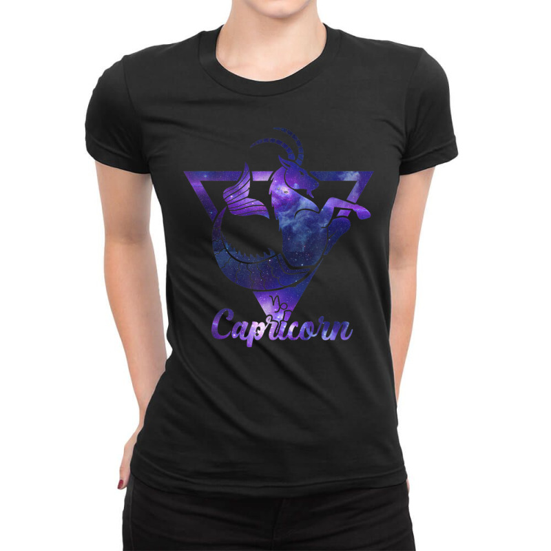 Limited Edition Capricorn Zodiac Sign Sea Goat Astrology January Birth Ladies Fitted T-Shirt by michaelyounger19 | Artistshot