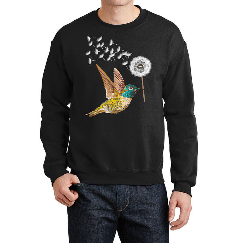 Dandelion Hummingbird Flower Birdwatcher Herbalist T Shirt Crewneck Sweatshirt by joeykujalat4t | Artistshot