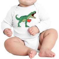 I Steal Hearts T Valentines Day Dinosaur Boys Kid (8) Long Sleeve Baby Bodysuit | Artistshot