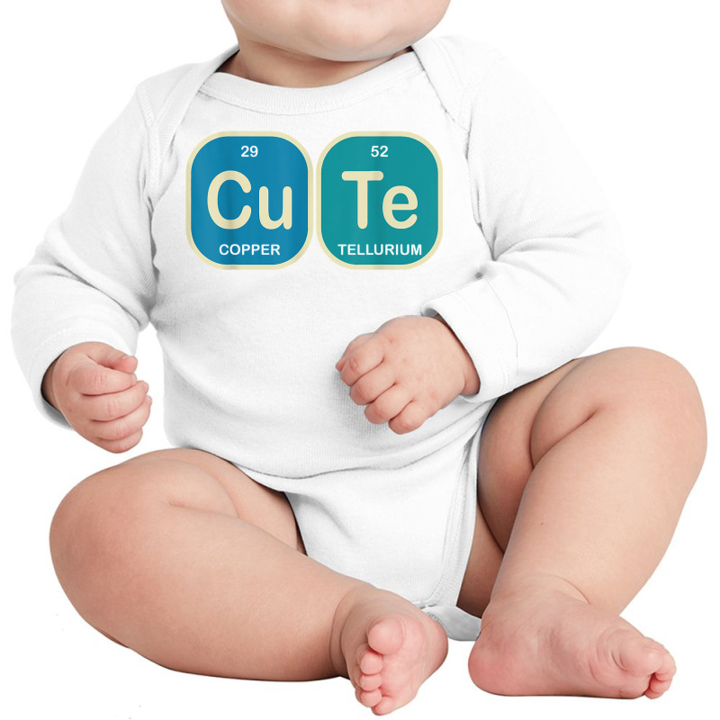 Cute Copper Tellurium Chemistry Periodic Table Geek Funny T Shirt Long Sleeve Baby Bodysuit | Artistshot